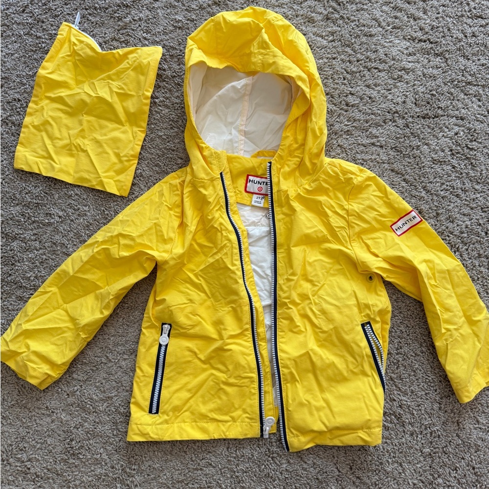 Hunter Bright Yellow Hooded Raincoat